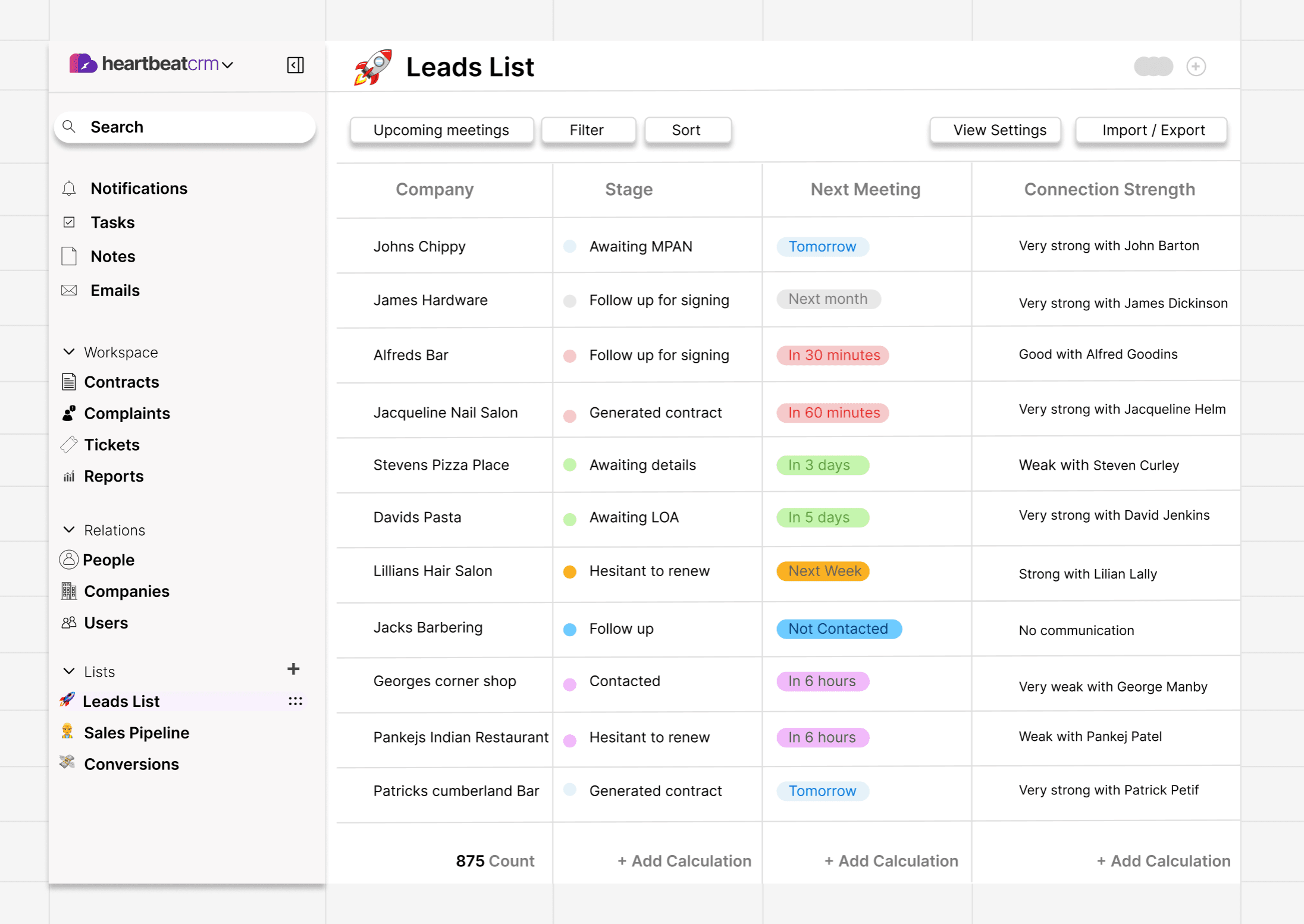 Heartbeatcrm Demo